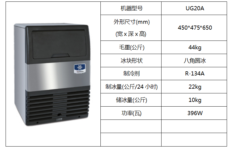 萬利多噴淋式柜臺制冰機(jī)UG20A