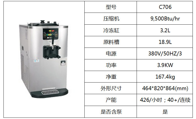 泰而勒 C706軟式冰淇淋機(jī)（單缸）